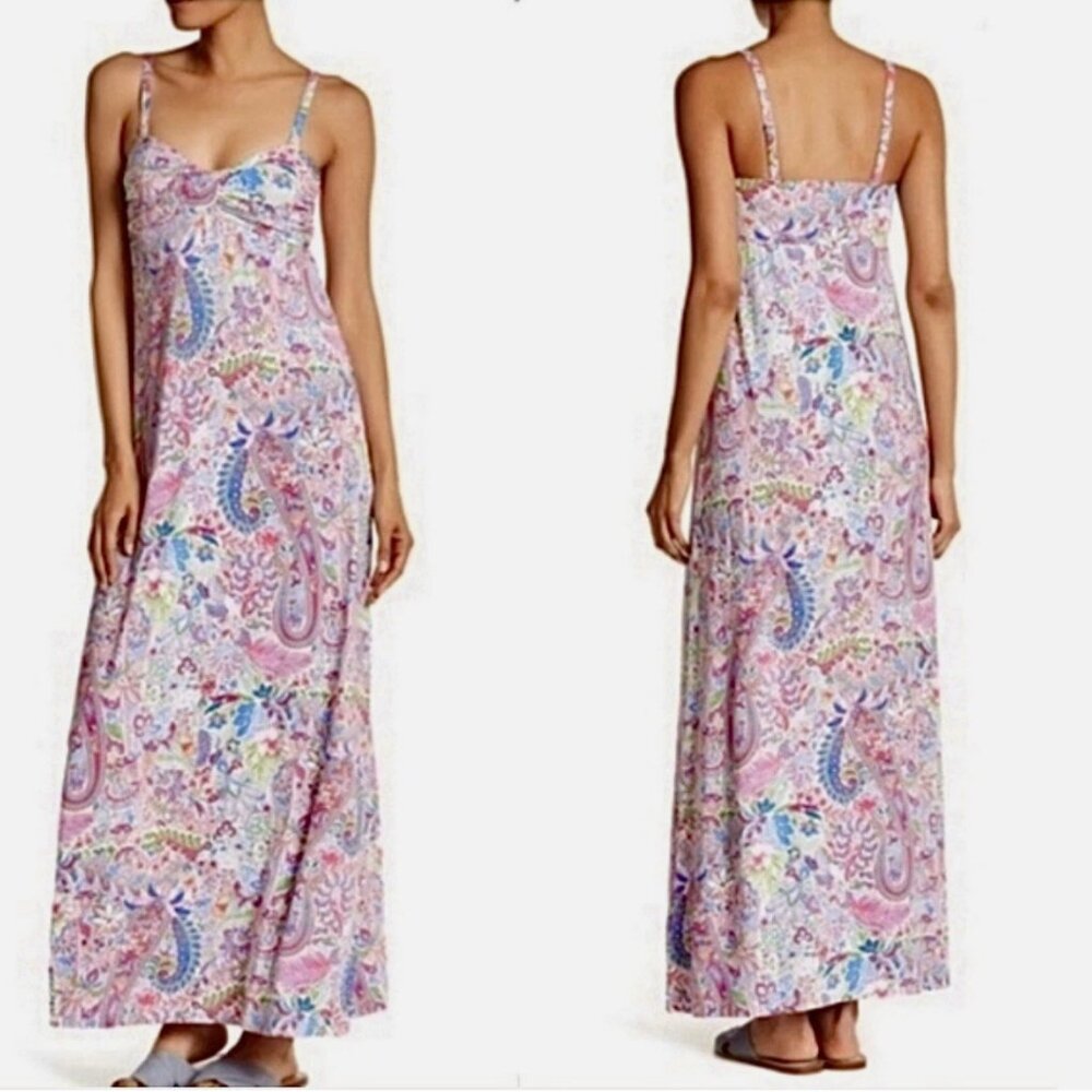 Tommy Bahama Palais Multicolor Paisley Jersey Stretch Maxi Dress Women's XS